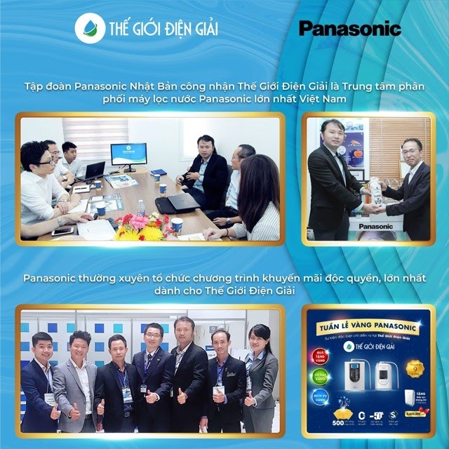 Thế Giới Điện Giải là nhà phân phối máy lọc nước điện giải ion kiềm Panasonic xuất sắc nhất được tập đoàn này ủy quyền phân phối, bảo hành tại Việt Nam