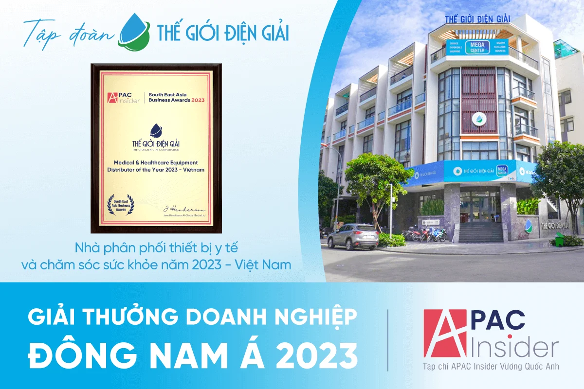 Tập đoàn Thế Giới Điện Giải nhận Giải thưởng Doanh nghiệp Đông Nam Á - Nhà phân phối thiết bị y tế và chăm sóc sức khỏe năm 2023